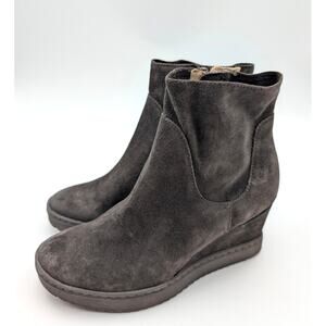 Söfft Shary Waterproof Wedge Bootie Round Toe Women's Dark Brown Size US7M EU38